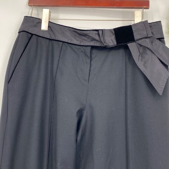 J.Mendel Women's Straight-Leg Front Pleat High-Rise Trousers Pants Black Size 10 - Picture 3 of 14